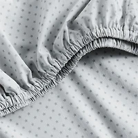 Cozy Cloud Modern Star Mist Blue Washed Organic Cotton Baby Crib Fitted Sheet
