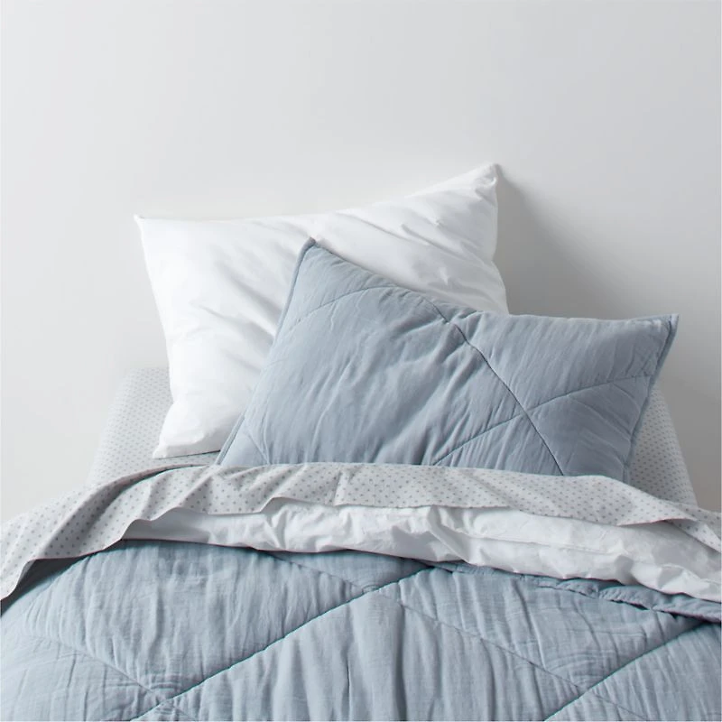 Cozy Cloud Modern Star Mist Blue Washed Organic Cotton Kids Twin Sheet Set