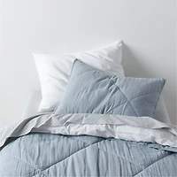 Cozy Cloud Modern Star Mist Blue Washed Organic Cotton Kids Twin Sheet Set