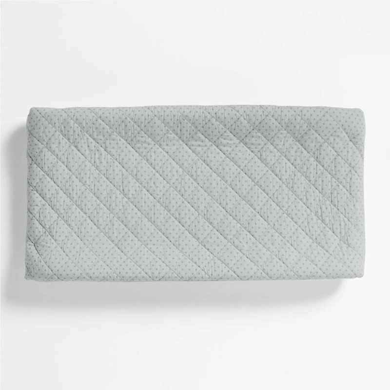 Cozy Cloud Modern Star Mist Blue Washed Organic Cotton Baby Changing Pad Cover