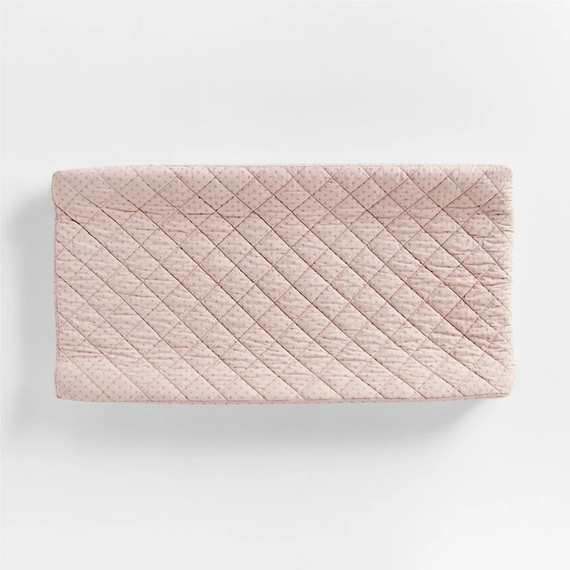 Cozy Cloud Modern Star Mauve Rose Washed Organic Cotton Baby Changing Pad Cover