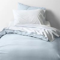 CozyCloud Organic Cotton Mini Floral Sky Blue Twin XL Sheet Set