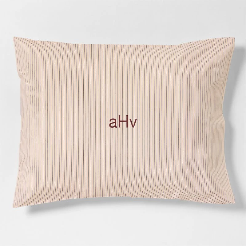 CozyCloud Organic Cotton Mini Stripe Reversible Elegant Pink Twin XL Standard Sham