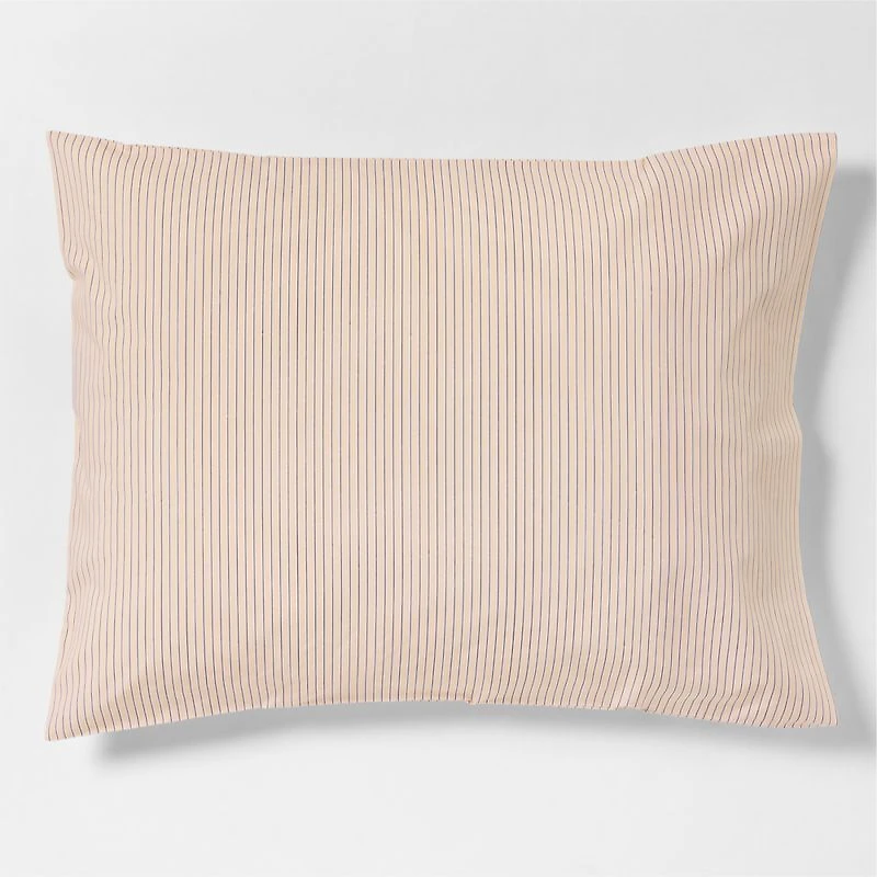 CozyCloud Organic Cotton Mini Stripe Reversible Elegant Pink Twin XL Standard Sham