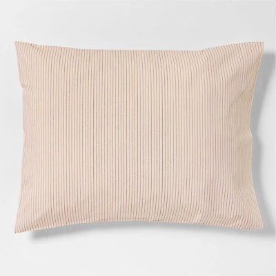 CozyCloud Organic Cotton Mini Stripe Reversible Elegant Pink Twin XL Standard Sham