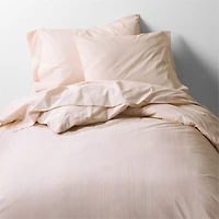 CozyCloud Organic Cotton Mini Stripe Reversible Elegant Pink Twin XL Standard Sham