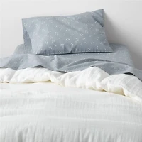 Cozy Cloud Twinkle Mist Blue Washed Organic Cotton Toddler Sheet Set