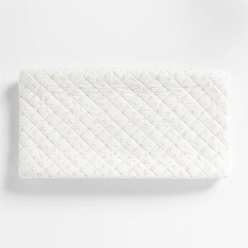 Cozy Cloud Twinkle Willow Green Washed Organic Cotton Baby Changing Pad Cover