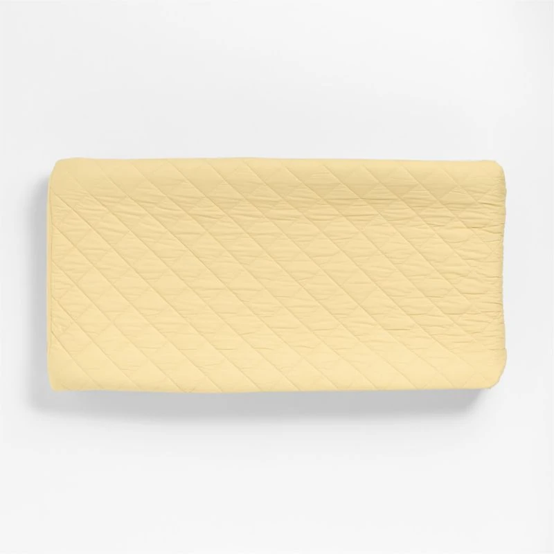 Cozy Cloud Straw Yellow Washed Organic Cotton Baby Changing Pad Cover