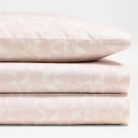 Cozy Cloud Zen Geo Orchid Rose Washed Organic Cotton Kids Twin Sheet Set