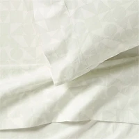 Cozy Cloud Zen Geo Muted Teal Washed Organic Cotton Kids Twin Sheet Set