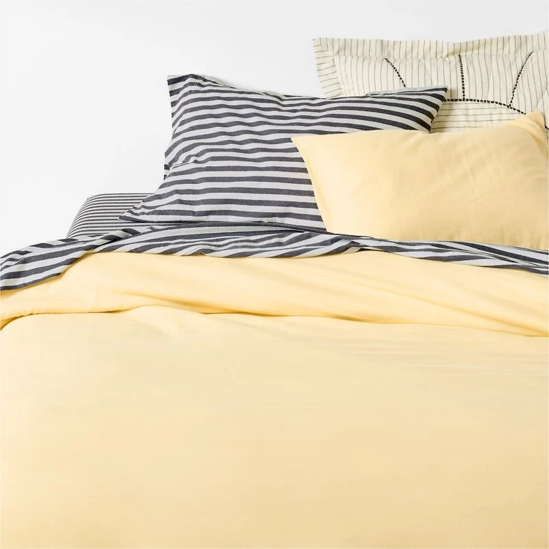 Supersoft Straw Yellow Organic Cotton Gauze Kids Full/Queen Duvet Cover
