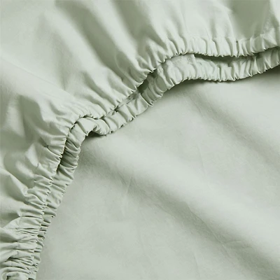 Cozy Cloud Muted Teal Washed Organic Cotton Baby Crib Fitted Sheet