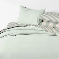 Cozy Cloud Muted Teal Washed Organic Cotton Kids Twin Duvet Cover