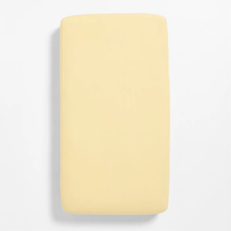 Cozy Cloud Straw Yellow Washed Organic Cotton Baby Crib Fitted Sheet