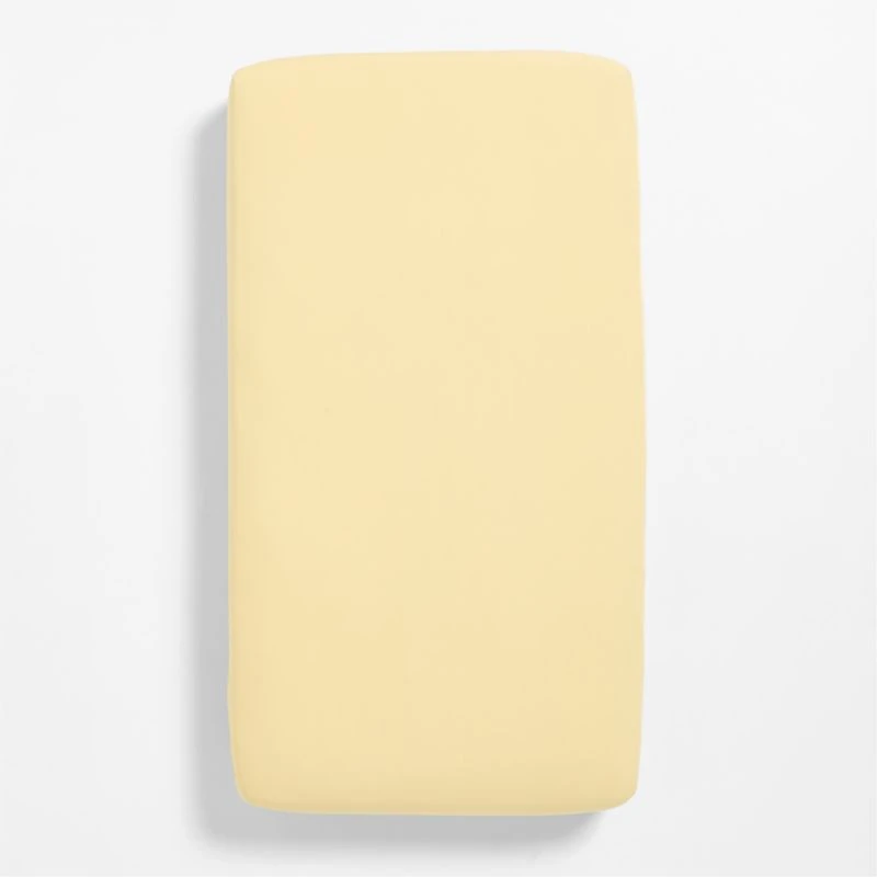 Cozy Cloud Straw Yellow Washed Organic Cotton Baby Crib Fitted Sheet