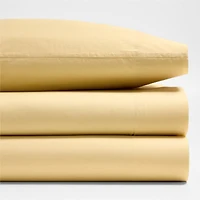 Cozy Cloud Straw Yellow Washed Organic Cotton Kids Queen Sheet Set