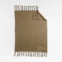 Cozy Fringe 70"x55" Camel Tan Throw Blanket