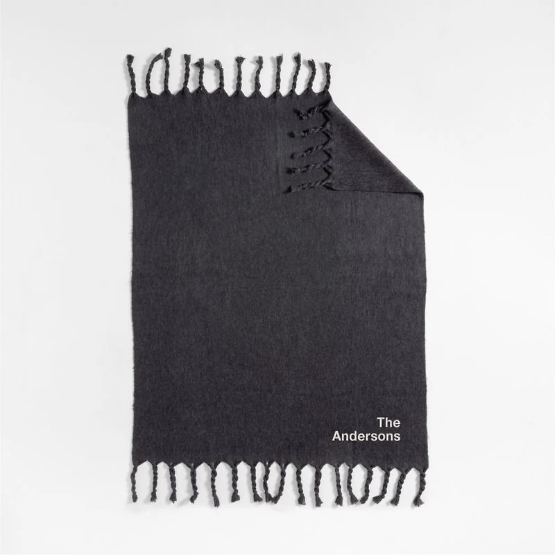 Cozy Fringe 70"x55" Storm Grey Throw Blanket
