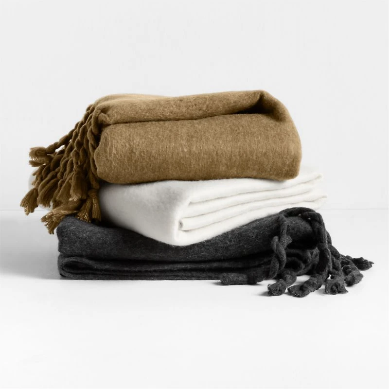 Cozy Fringe 70"x55" Storm Grey Throw Blanket