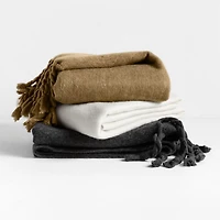 Cozy Fringe 70"x55" Storm Grey Throw Blanket