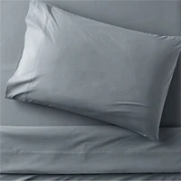 Cozy Cloud Slate Blue Washed Organic Cotton Kids Twin Sheet Set