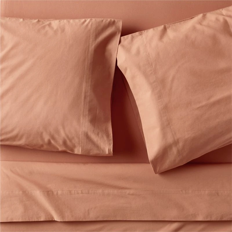 Cozy Cloud Canyon Orange Washed Organic Cotton Kids Twin Sheet Set