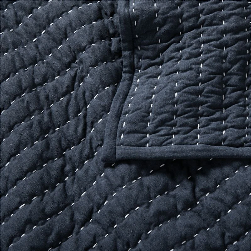 Cozysoft Organic Jersey Midnight Navy Blue King Quilt