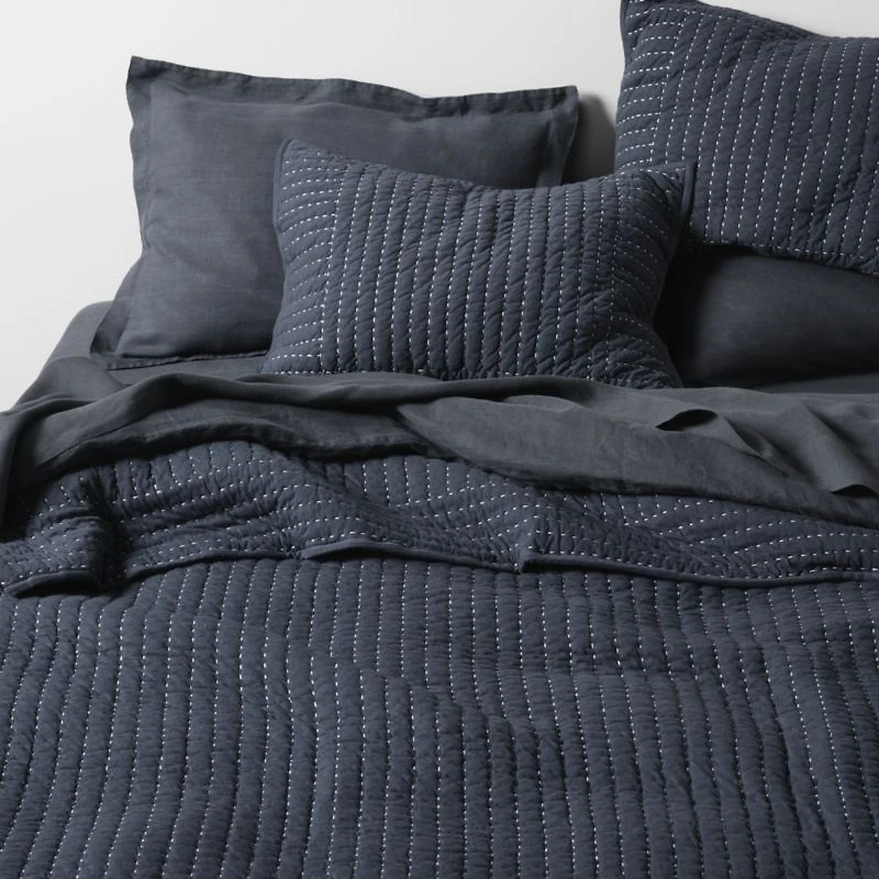 Cozysoft Organic Jersey Midnight Navy Blue King Quilt
