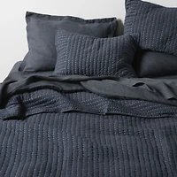 Cozysoft Organic Jersey Midnight Navy Blue King Quilt