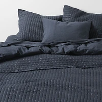 Cozysoft Organic Jersey Midnight Navy Blue King Quilt