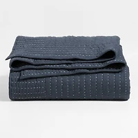 Cozysoft Organic Jersey Midnight Navy Blue King Quilt