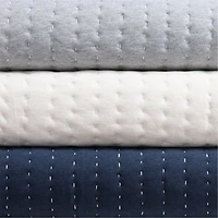 Cozysoft Organic Jersey Midnight Navy Blue King Quilt