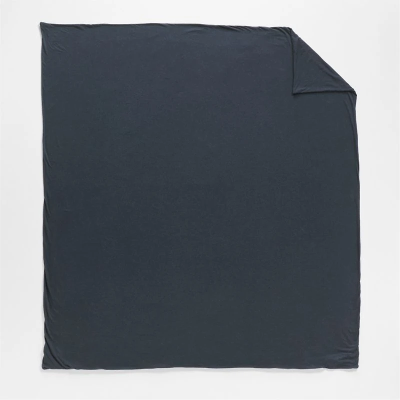 Cozysoft Organic Cotton Jersey Midnight Navy Blue Full/Queen Duvet Cover