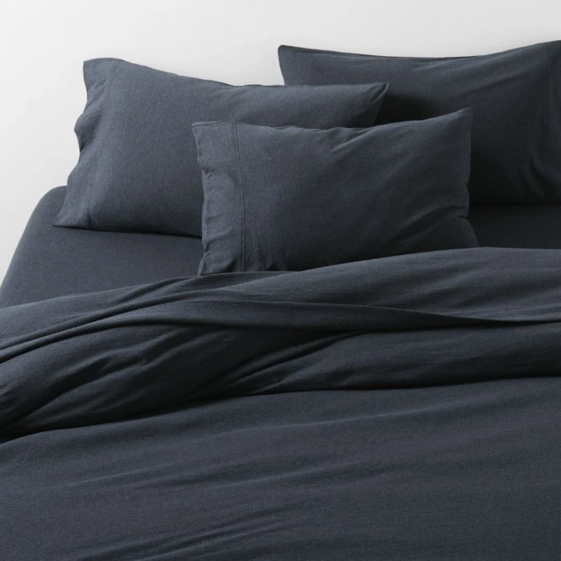 Cozysoft Organic Cotton Jersey Midnight Navy Blue Full/Queen Duvet Cover