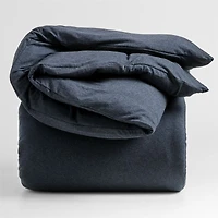 Cozysoft Organic Cotton Jersey Midnight Navy Blue Full/Queen Duvet Cover