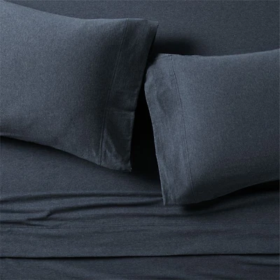 Cozysoft Organic Cotton Jersey Midnight Navy Blue Full Bed Sheet Set