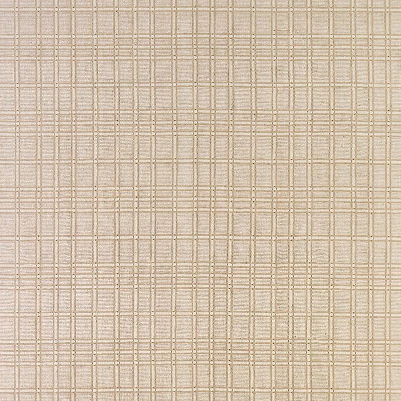 Copenhagen Jute Wool Blend Handwoven Plaid Ivory Area Rug 6'x9'