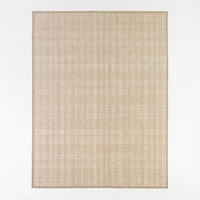 Copenhagen Jute Wool Blend Handwoven Plaid Ivory Area Rug 6'x9'