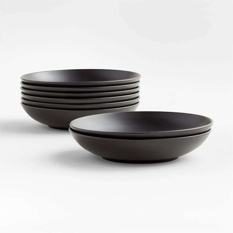 Craft Matte Black Stoneware Low Bowl