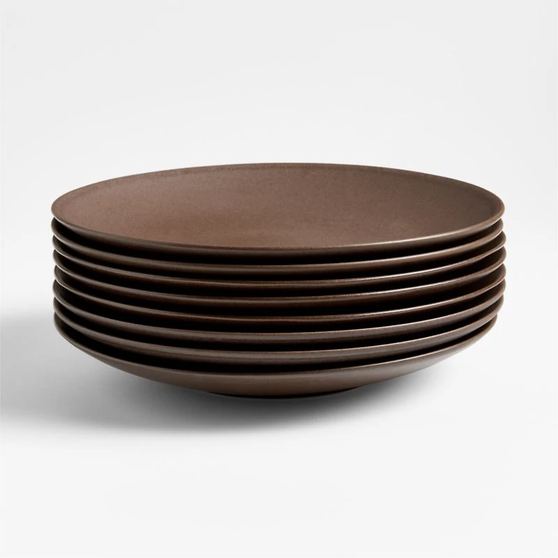 Craft Espresso Stoneware Coupe Dinner Plates, Set of 8
