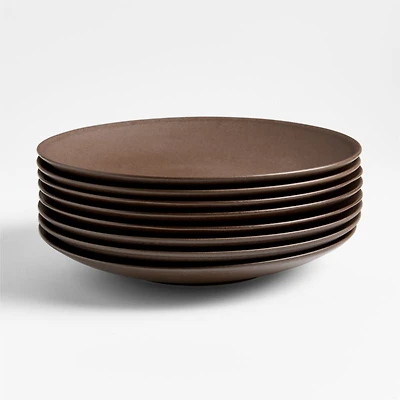 Craft Espresso Stoneware Coupe Dinner Plates, Set of 8