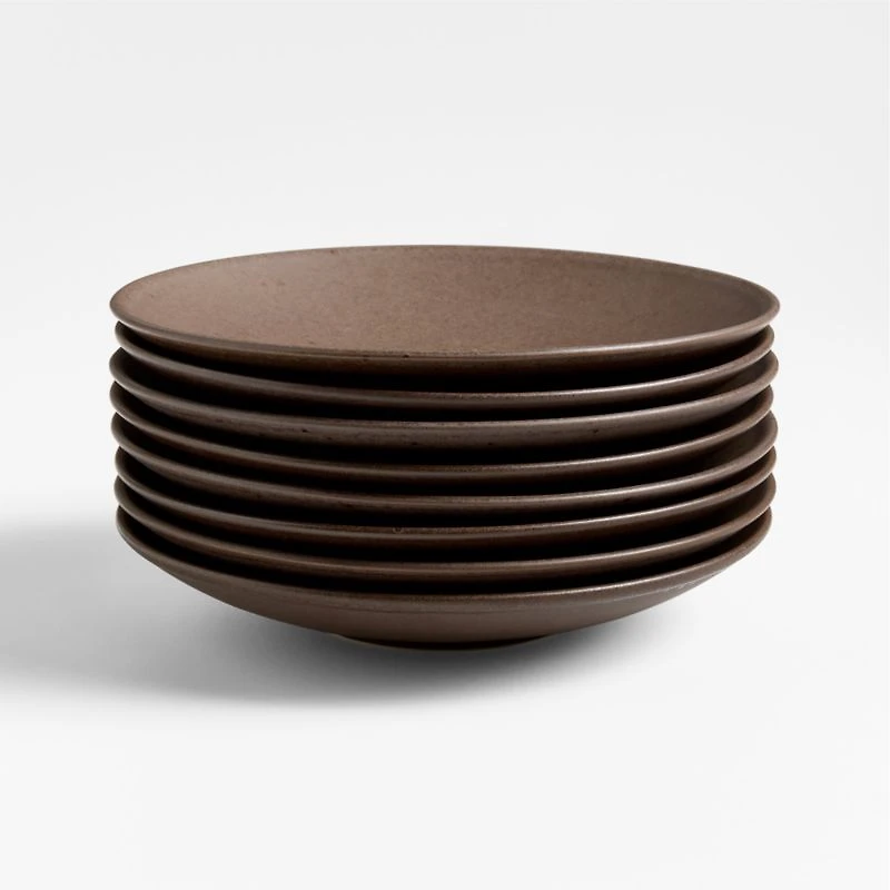 Craft Espresso Stoneware Coupe Salad Plates, Set of 8