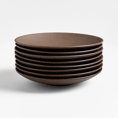 Craft Espresso Stoneware Coupe Salad Plates, Set of 8