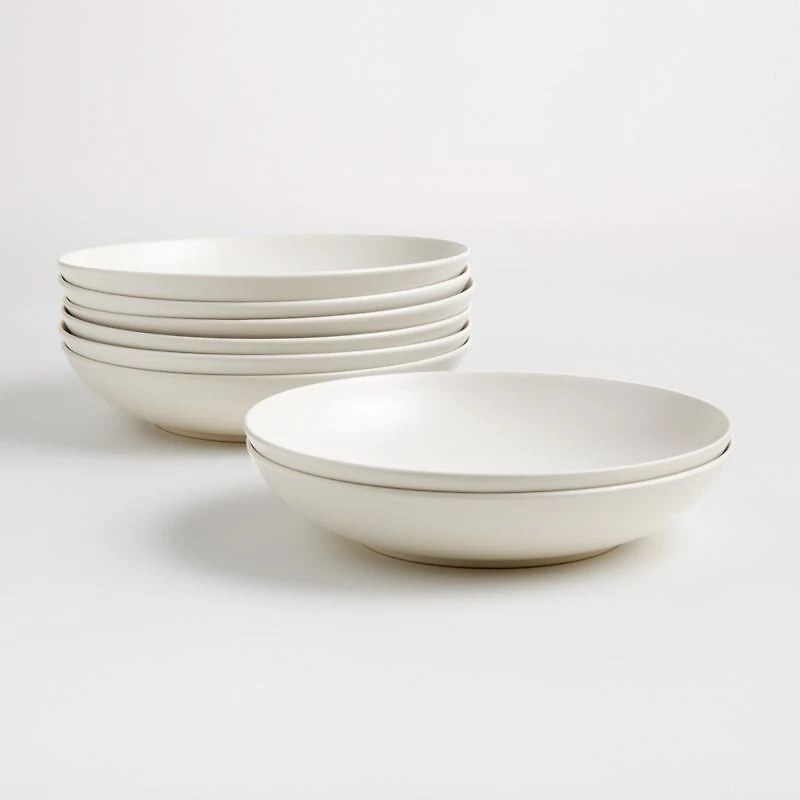 Craft Linen Cream Stoneware Low Bowl