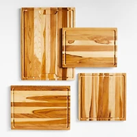 Crate & Barrel Reversible Teak Wood Cutting Board 24"x18"x0.75"