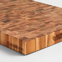 Crate & Barrel Rectangular Acacia End-Grain Cutting Board