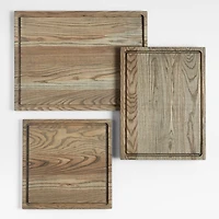 Crate & Barrel Grey Wash Face-Grain Cutting Board 16"x16"x0.75"