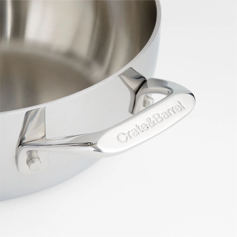 Crate & Barrel EvenCook Core ®  3.5 Qt. Stainless Steel Everyday Pan with Lid