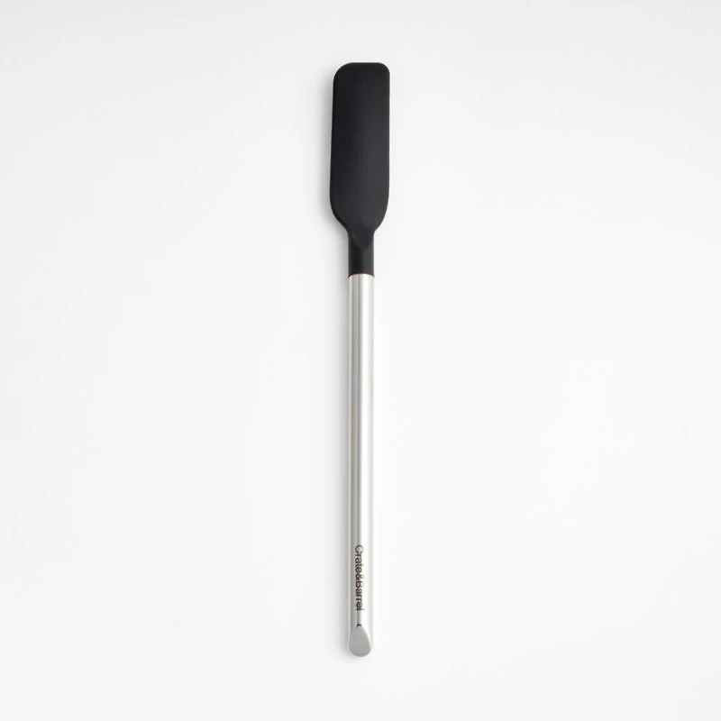 Crate & Barrel Black Silicone and Stainless Steel Jar Scraper